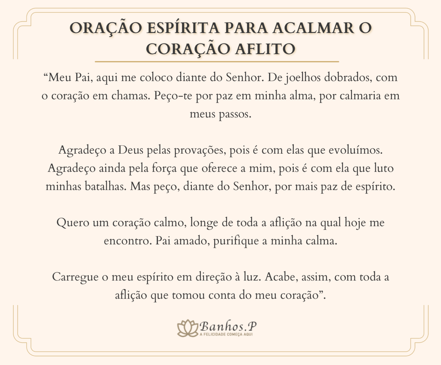 5 Orações Para Acalmar o Coração Aflito: Imagens Pra Imprimir