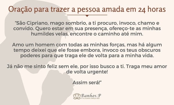 Oração para trazer a pessoa amada em 24 horas