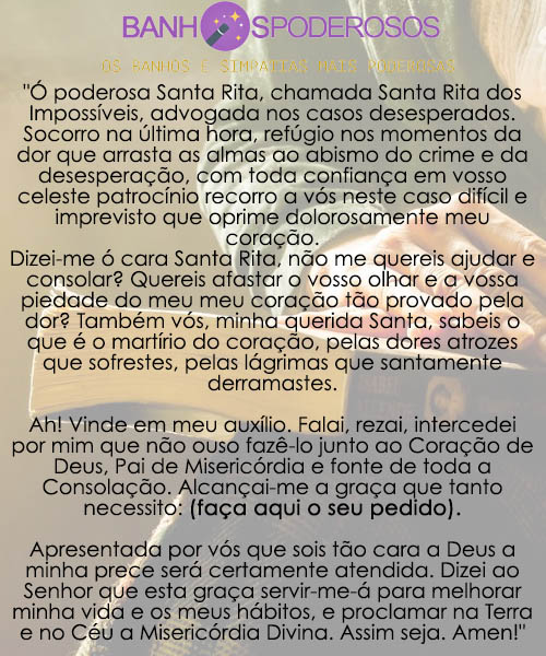 Oração de Santa Rita de Cassia das causas impossíveis