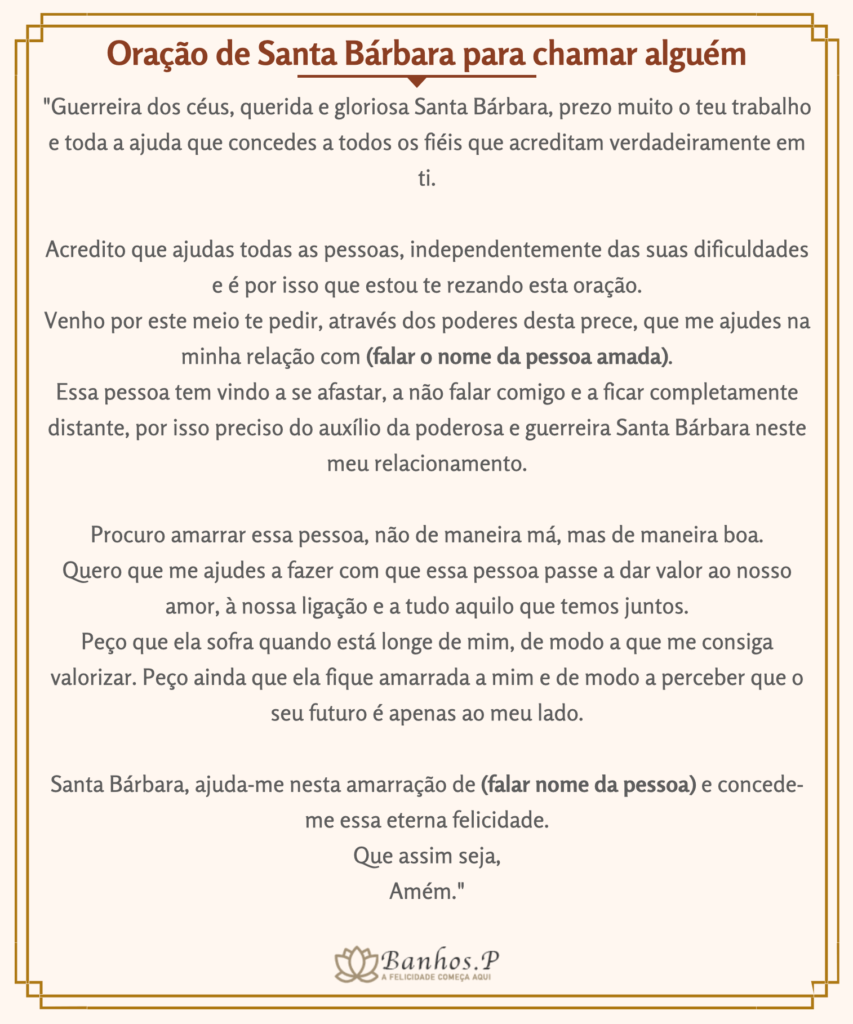 5 Orações de Santa Bárbara Para o Amor (Chamar Alguém)