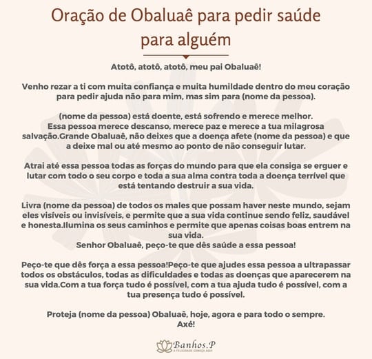 Oração de Obaluaê na Umbanda para pedir saúde para alguém