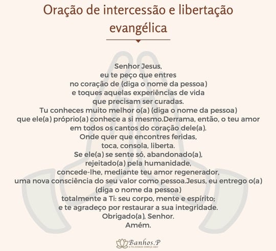 Oração de intercessão e libertação evangélica
