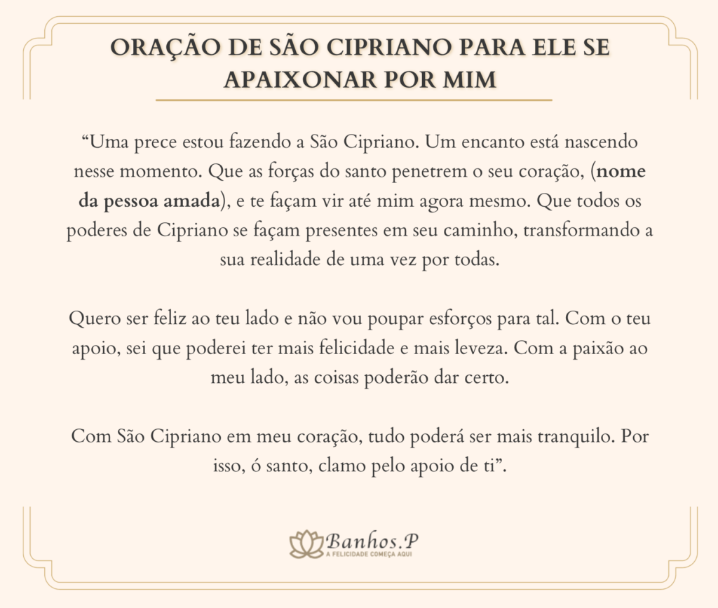 Oração Para Amarrar A Pessoa Amada São Cipriano - RETOEDU